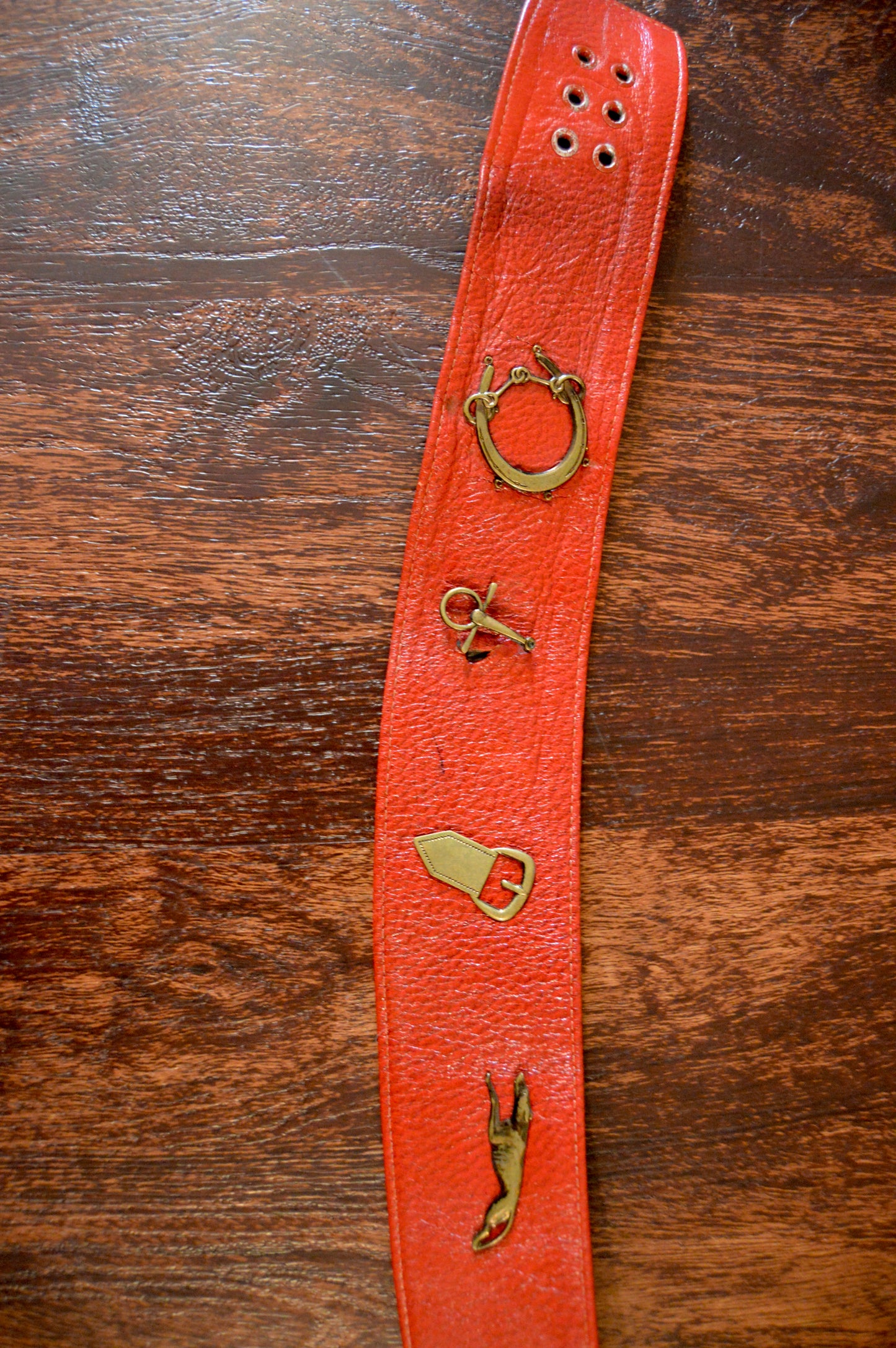 Vintage Garay red riding belt