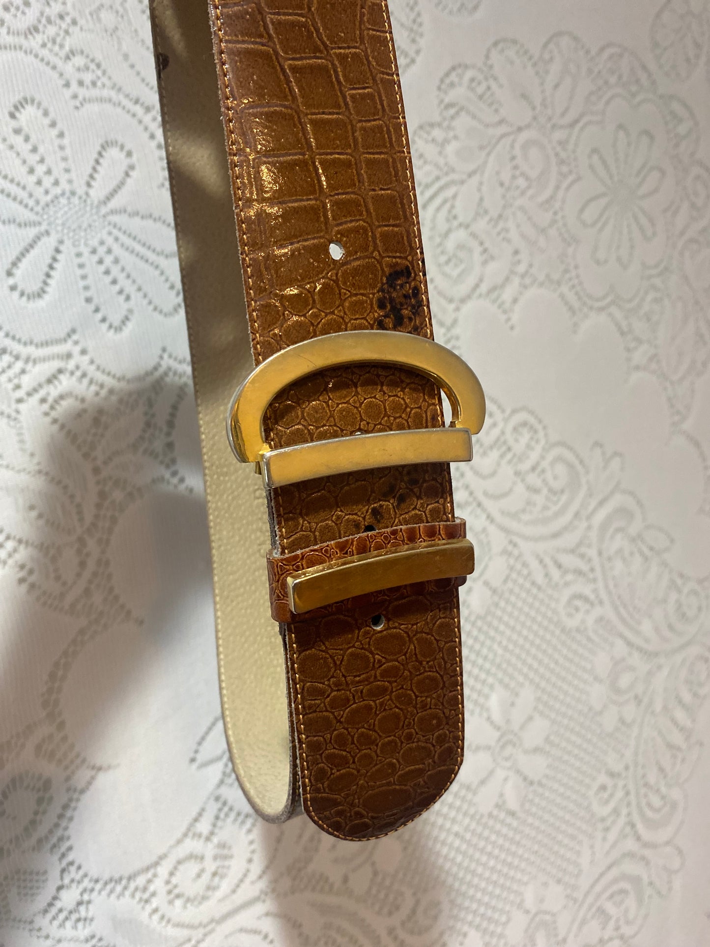Dior brown leather belt