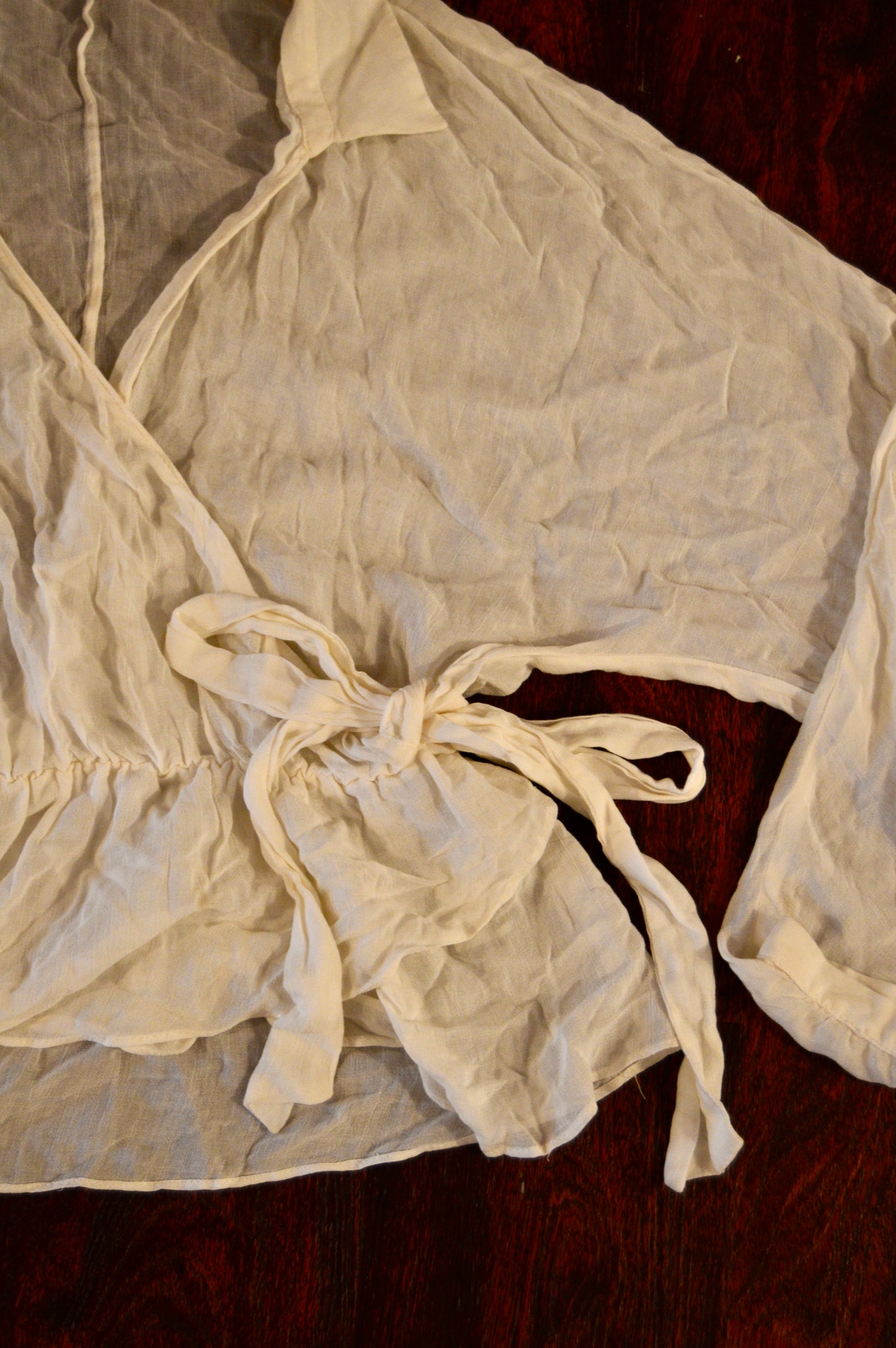 Zara white wrap blouse