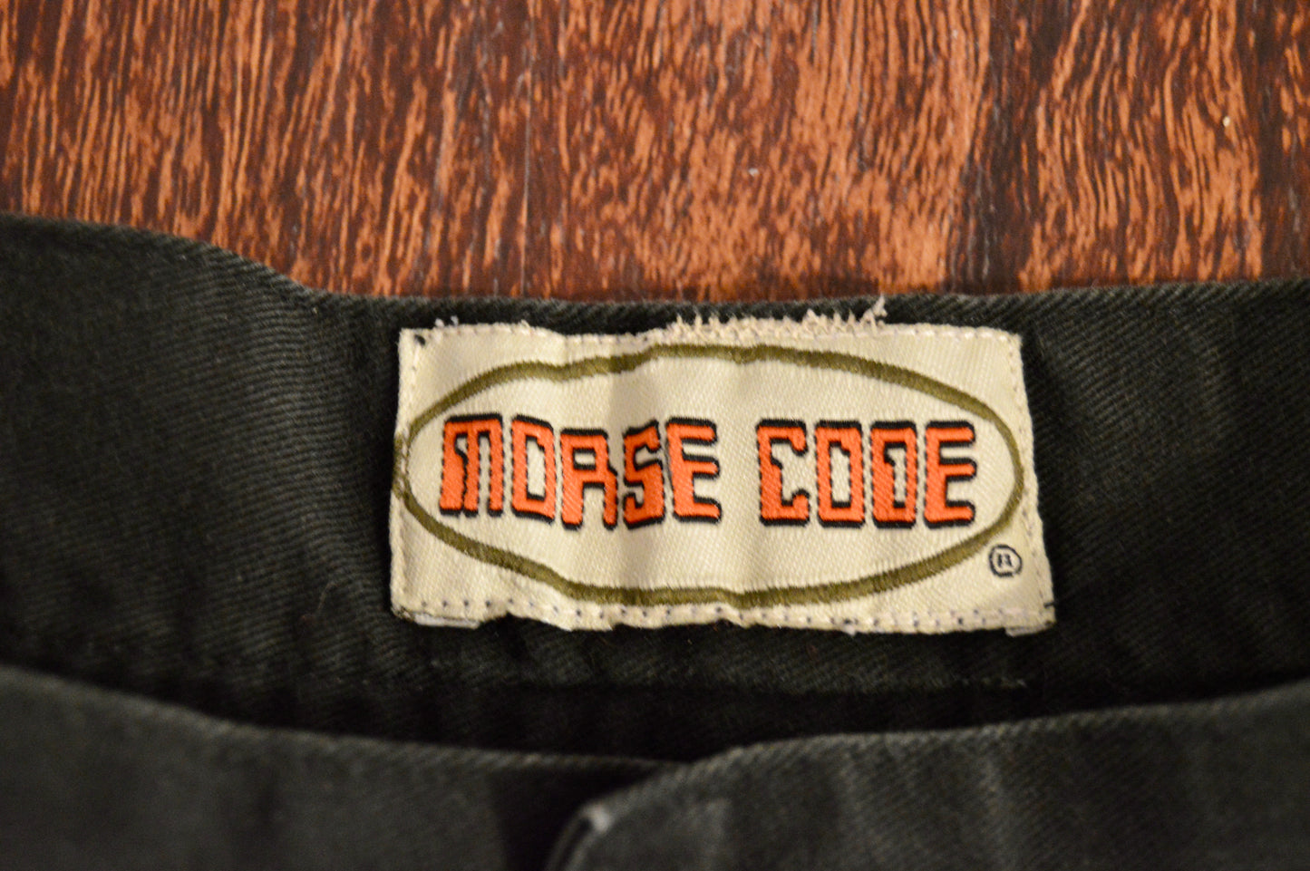 Morse Code vintage 2 way zip cargos