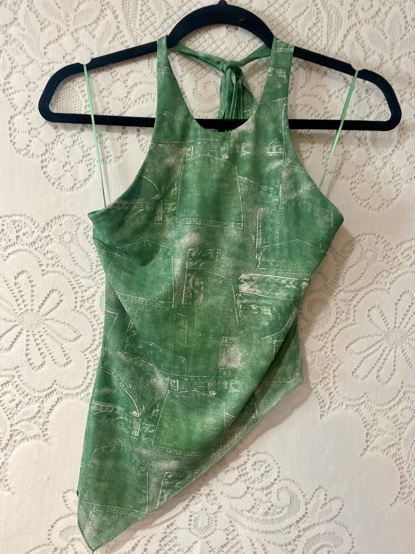 Bondii jeans asymmetrical halter
