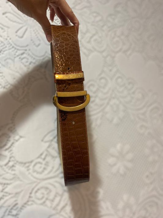 Dior brown leather belt