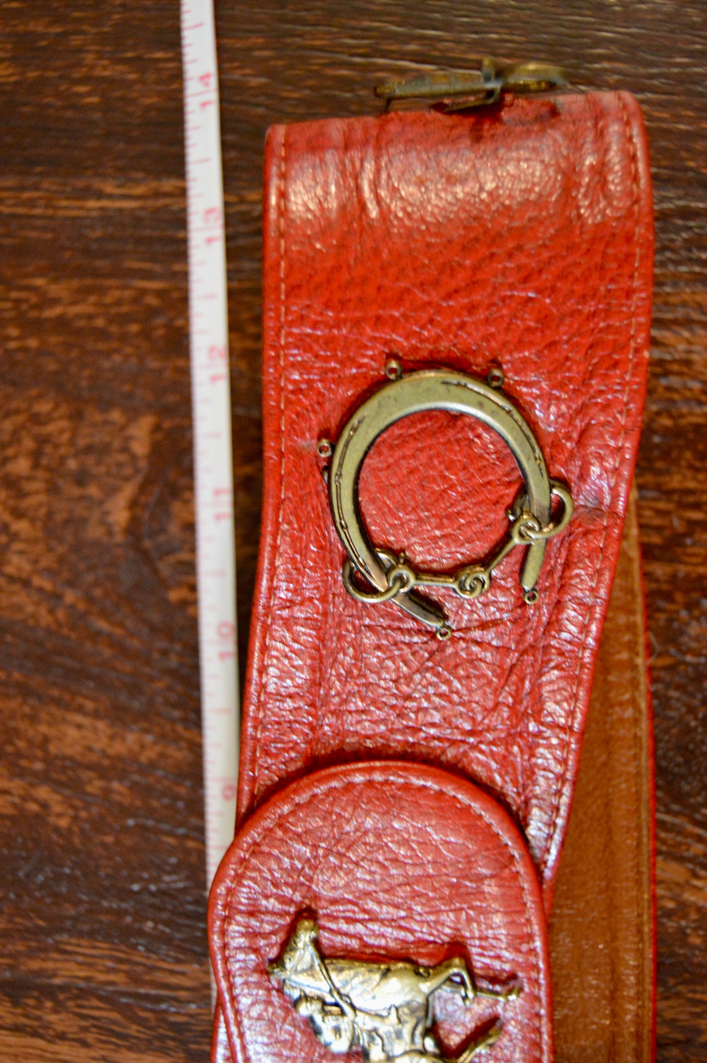 Vintage Garay red riding belt