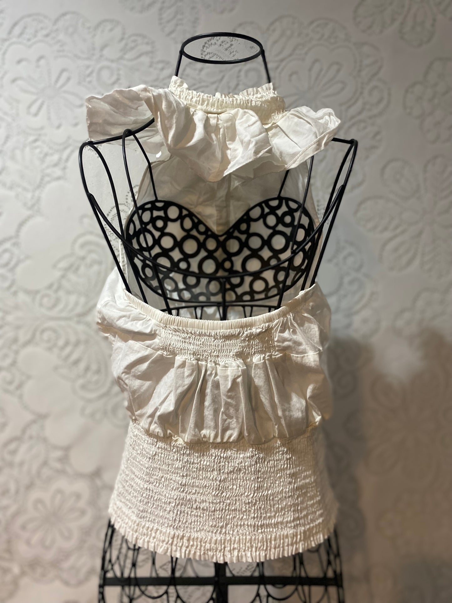 Vintage Strawberry ruffle halter