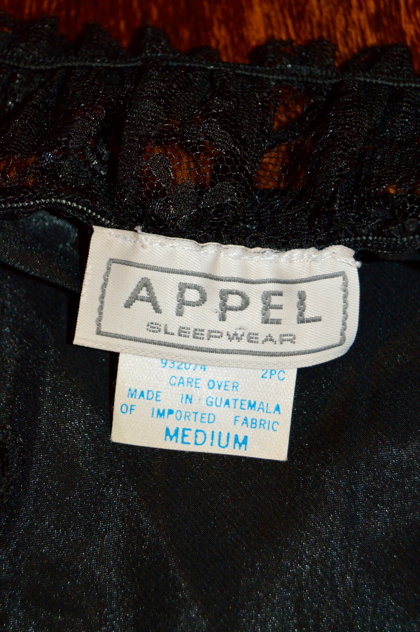 Vintage APPEL sleepwear black slip
