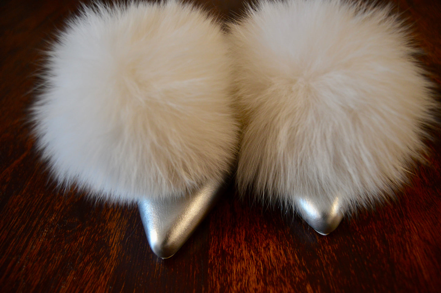 Jeffrey Campbell fur metallic flats