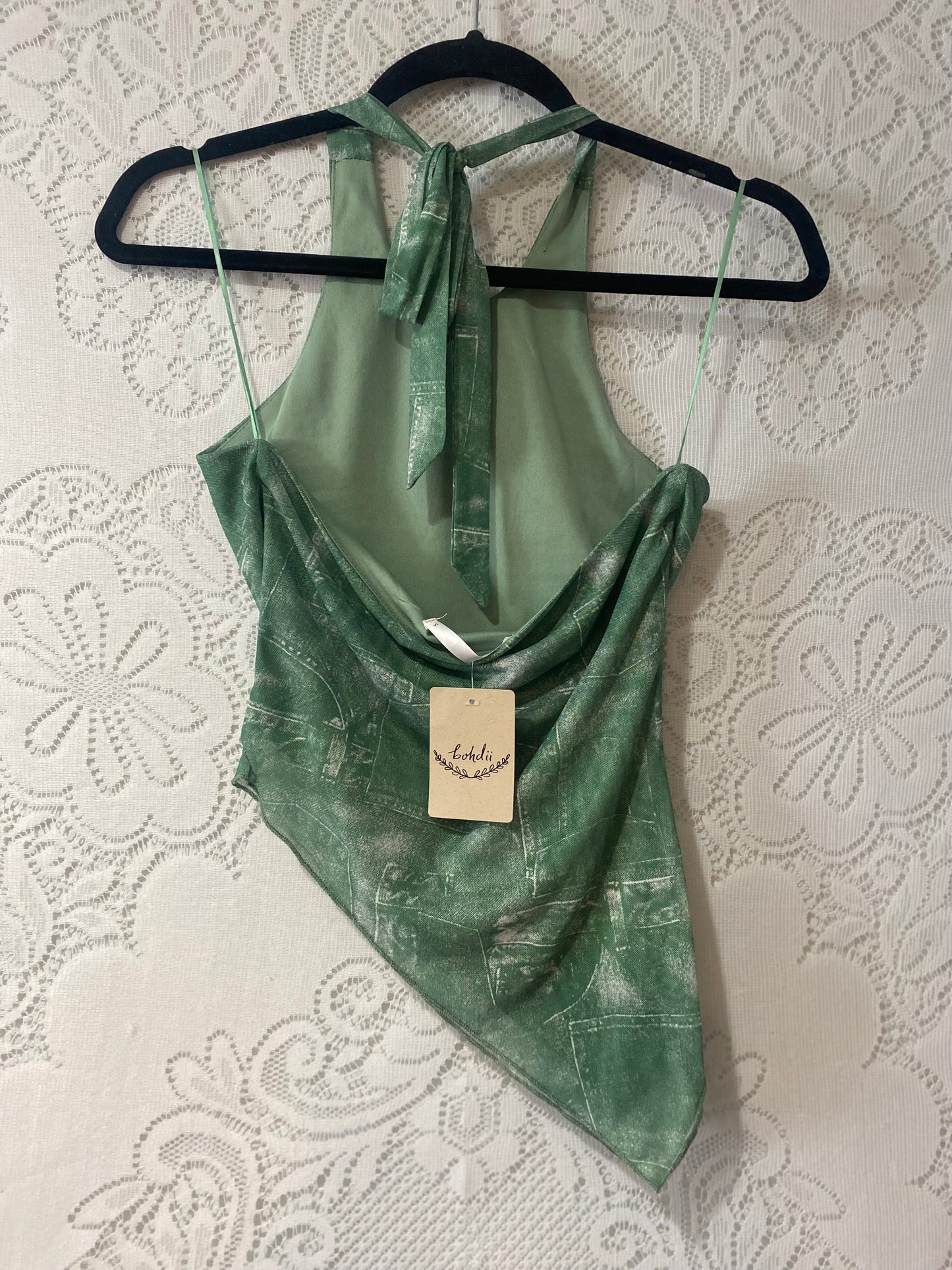 Bondii jeans asymmetrical halter
