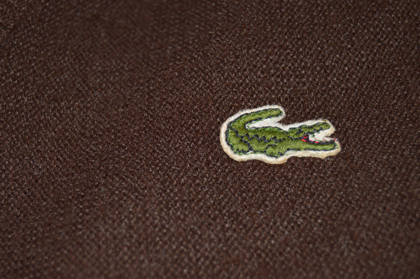 Vintage Brown Lacoste V neck sweater