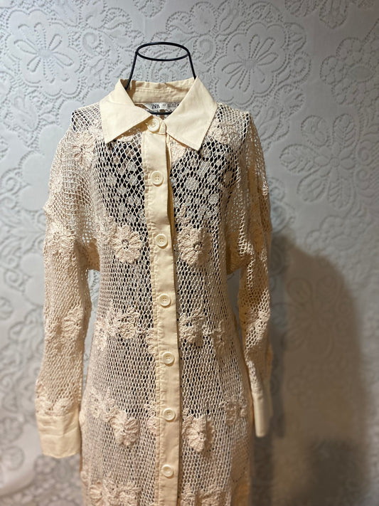 Zara floral knitted dress