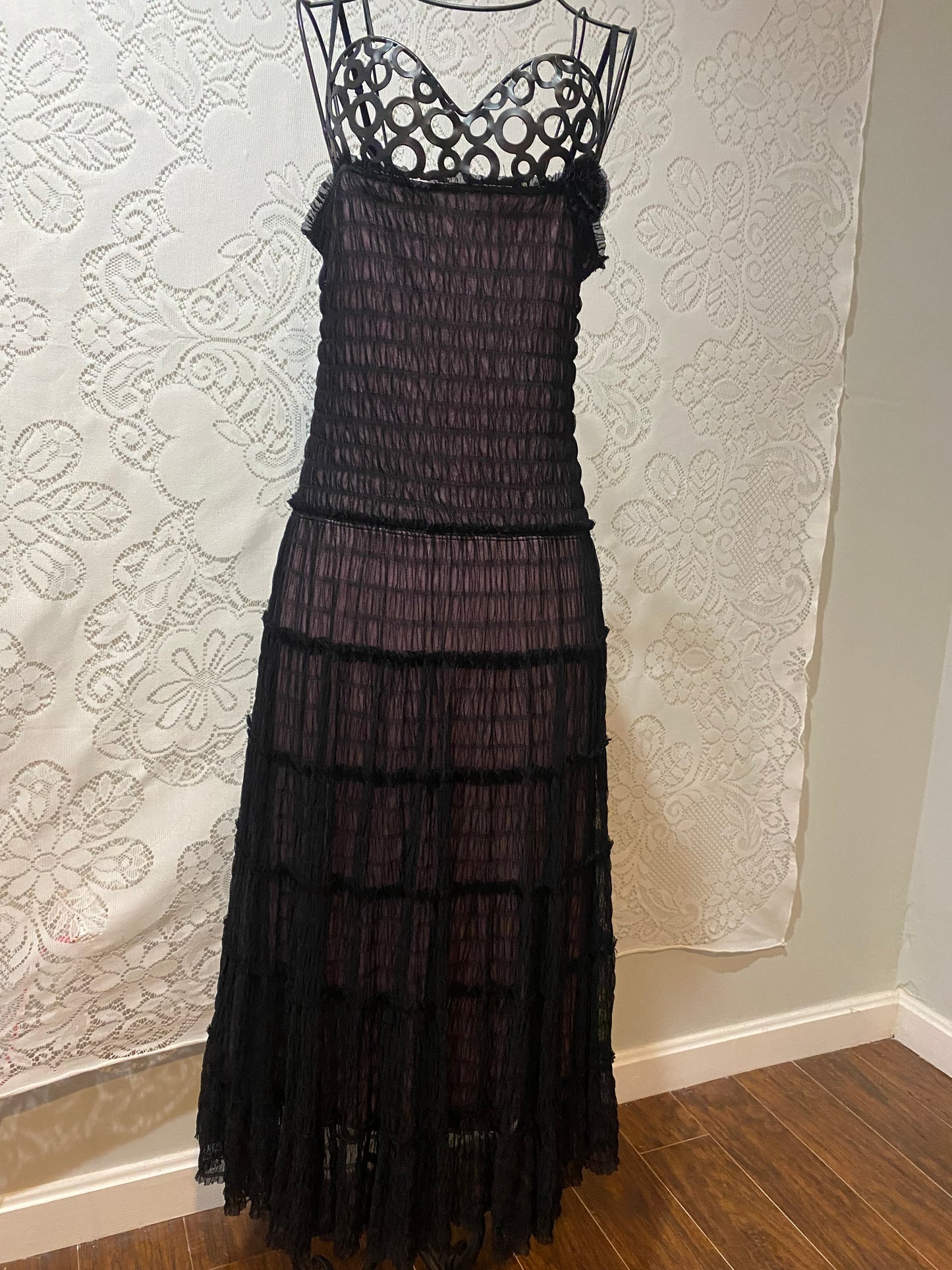 Vintage custom pink and black maxi