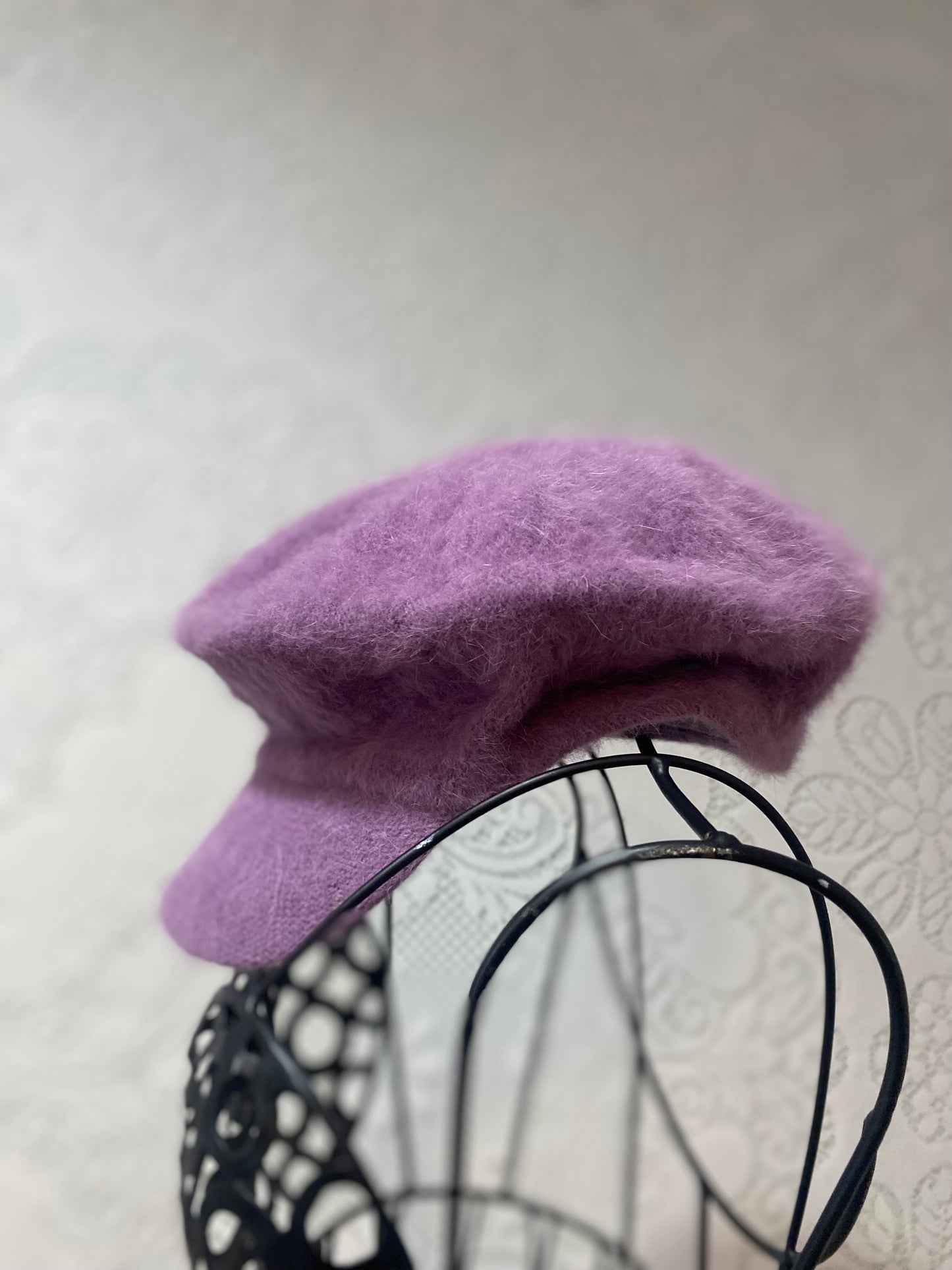 Vintage purple angora hat