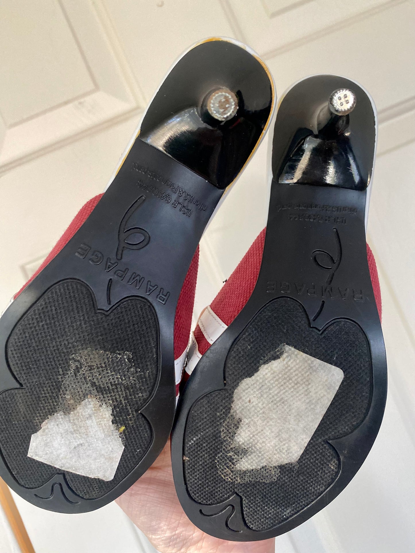 Roughed up Rampage sneaker heels!