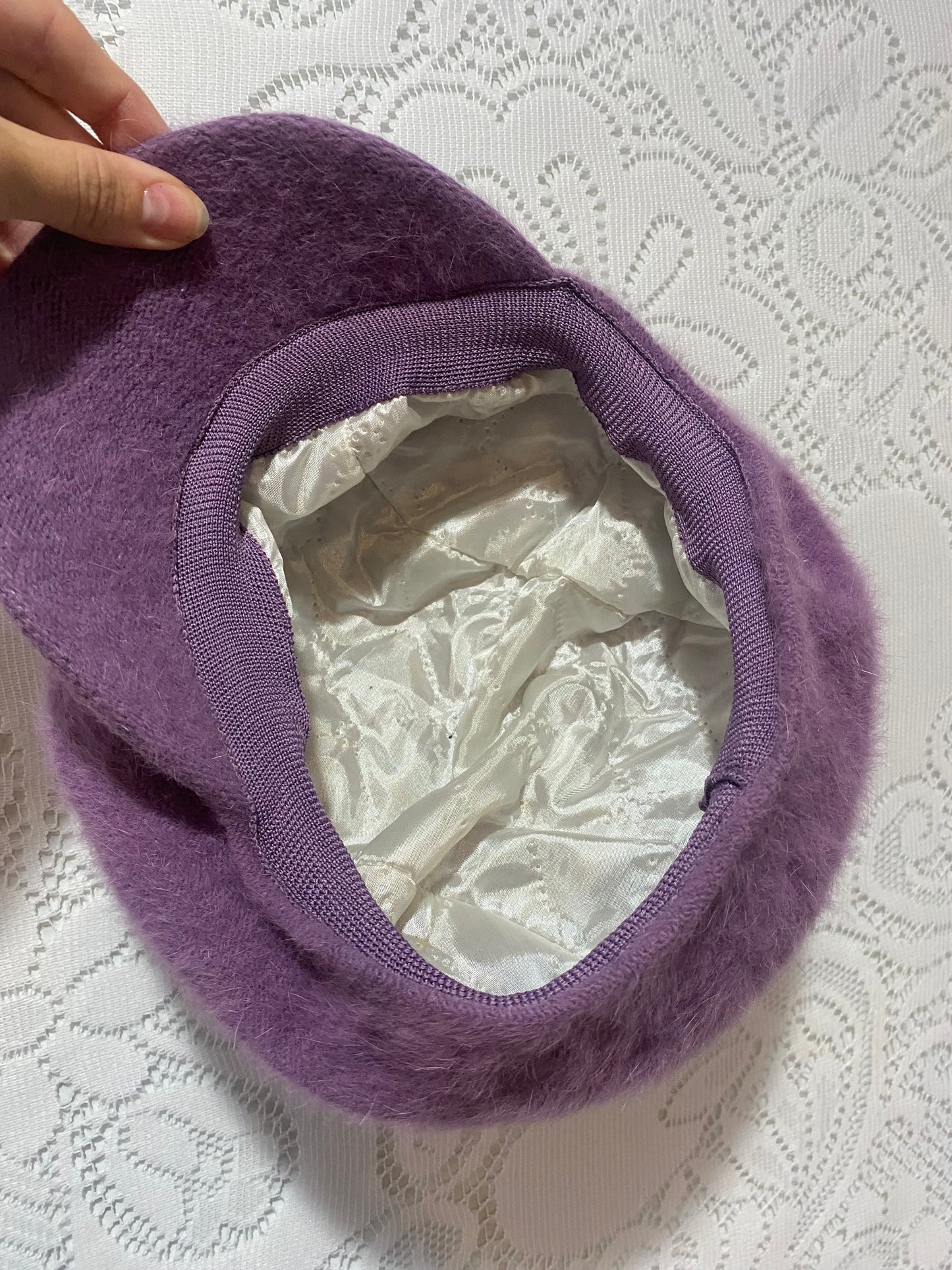 Vintage purple angora hat