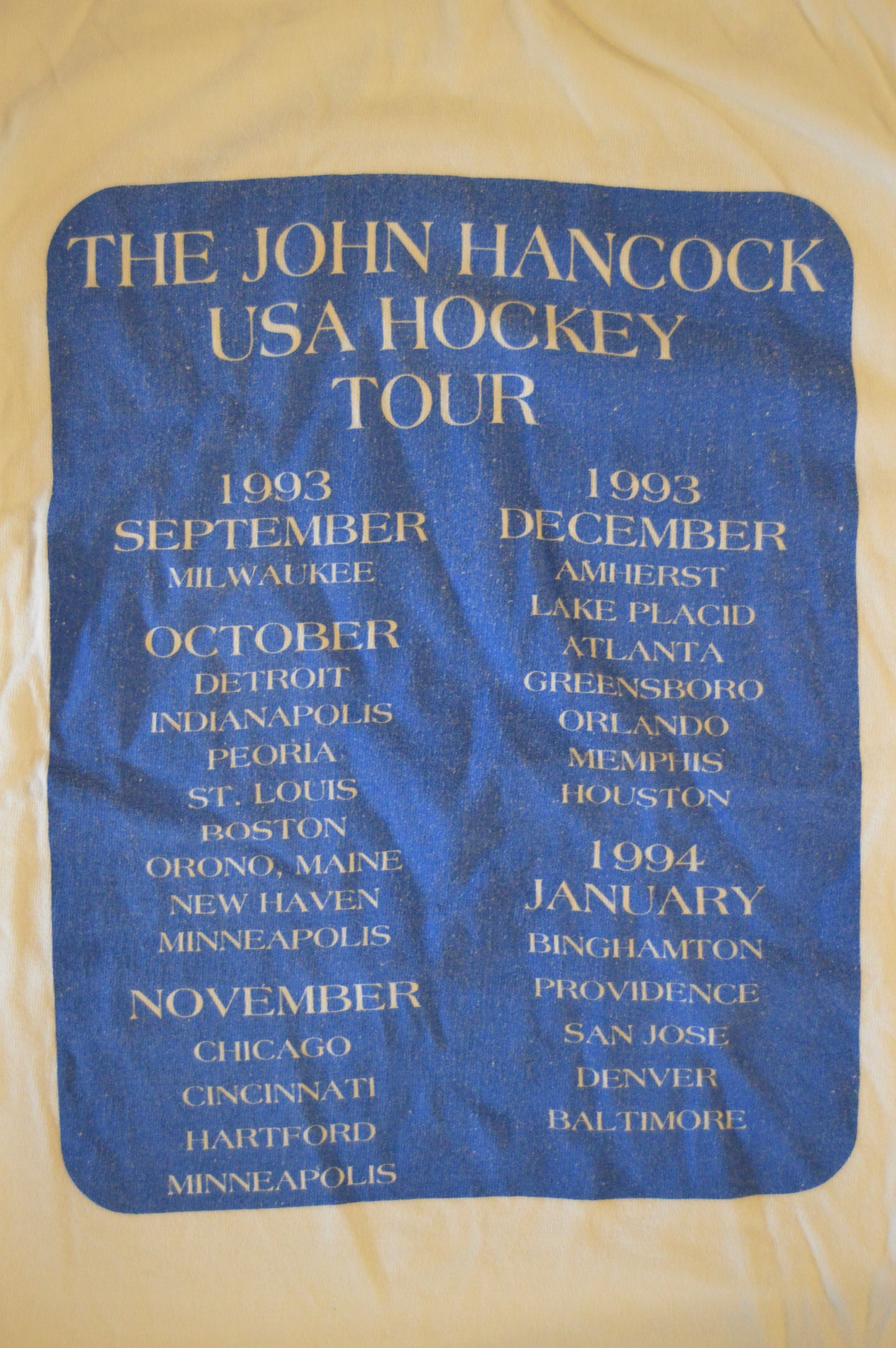 John Hancock Hockey Tour tee
