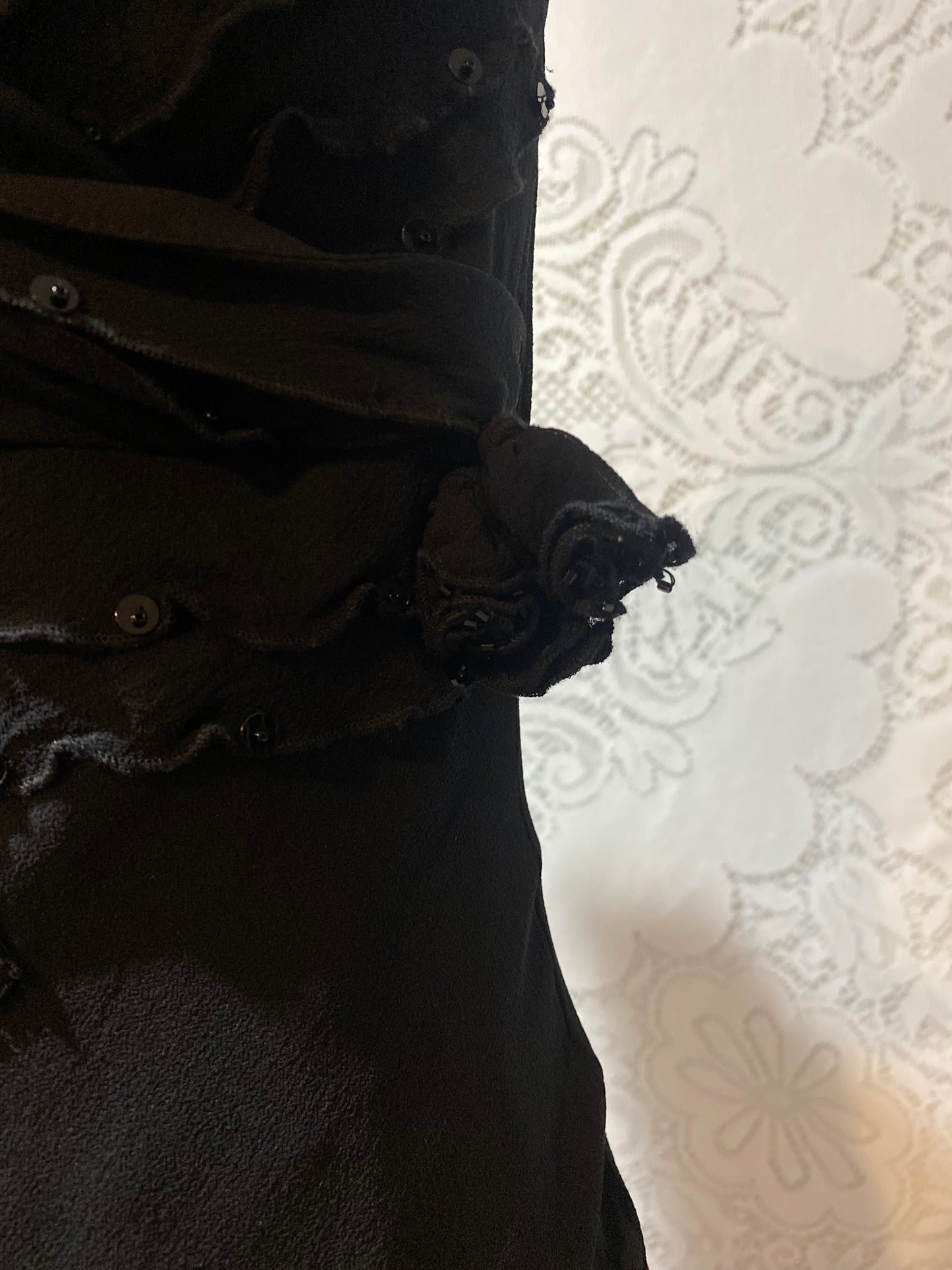 Vintage Lapis embroidered silk LBD