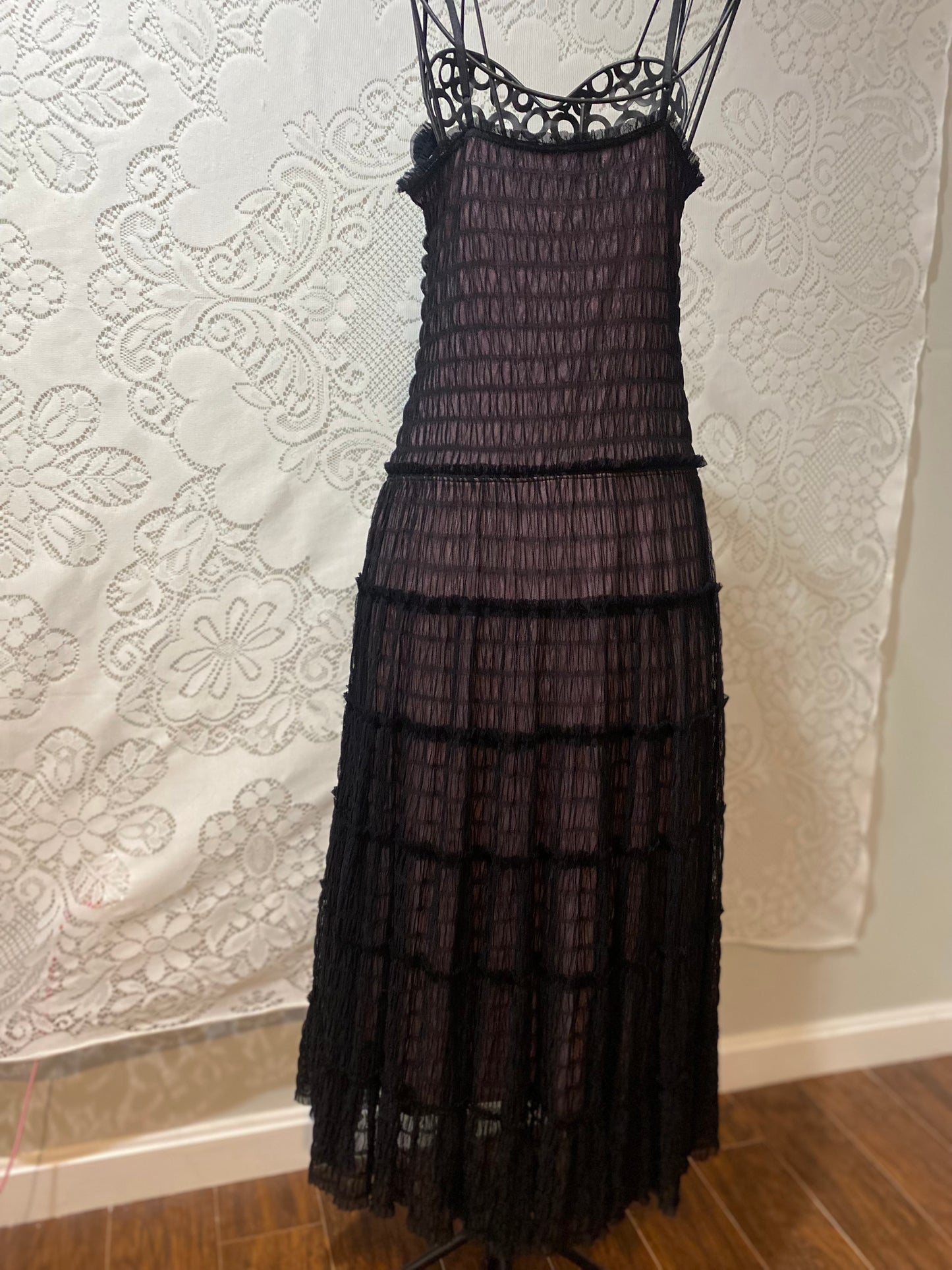Vintage custom pink and black maxi