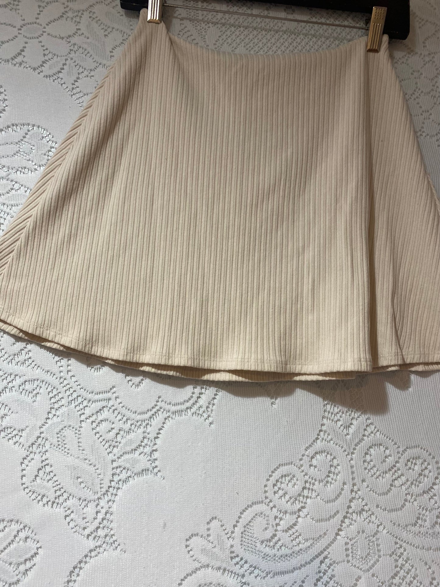 Tan Reformation skirt