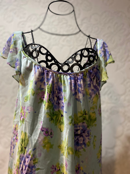 Vintage Oscar De La Renta floral lingerie dress