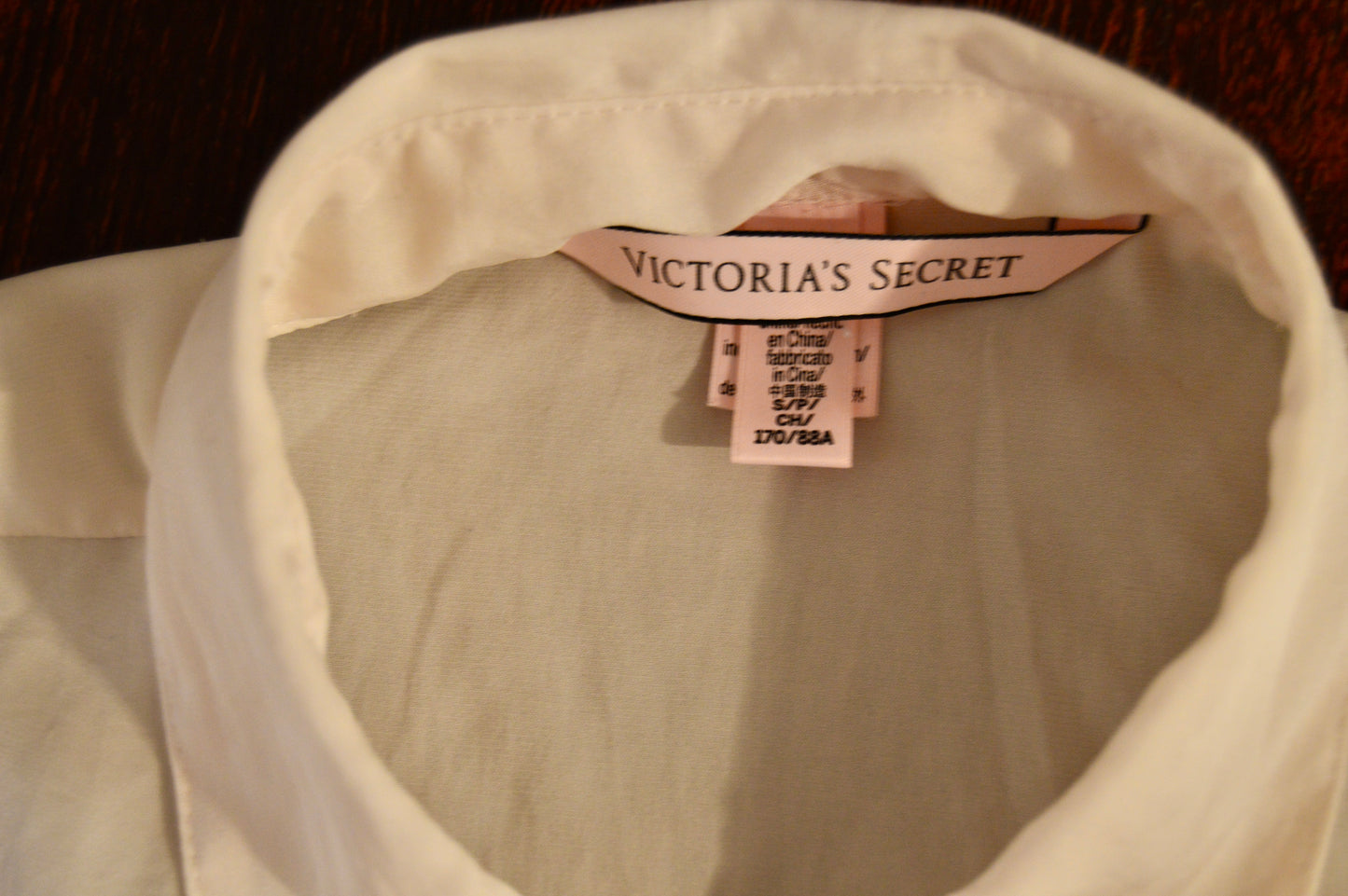 Victoria’s Secret creamy light pink tie blouse
