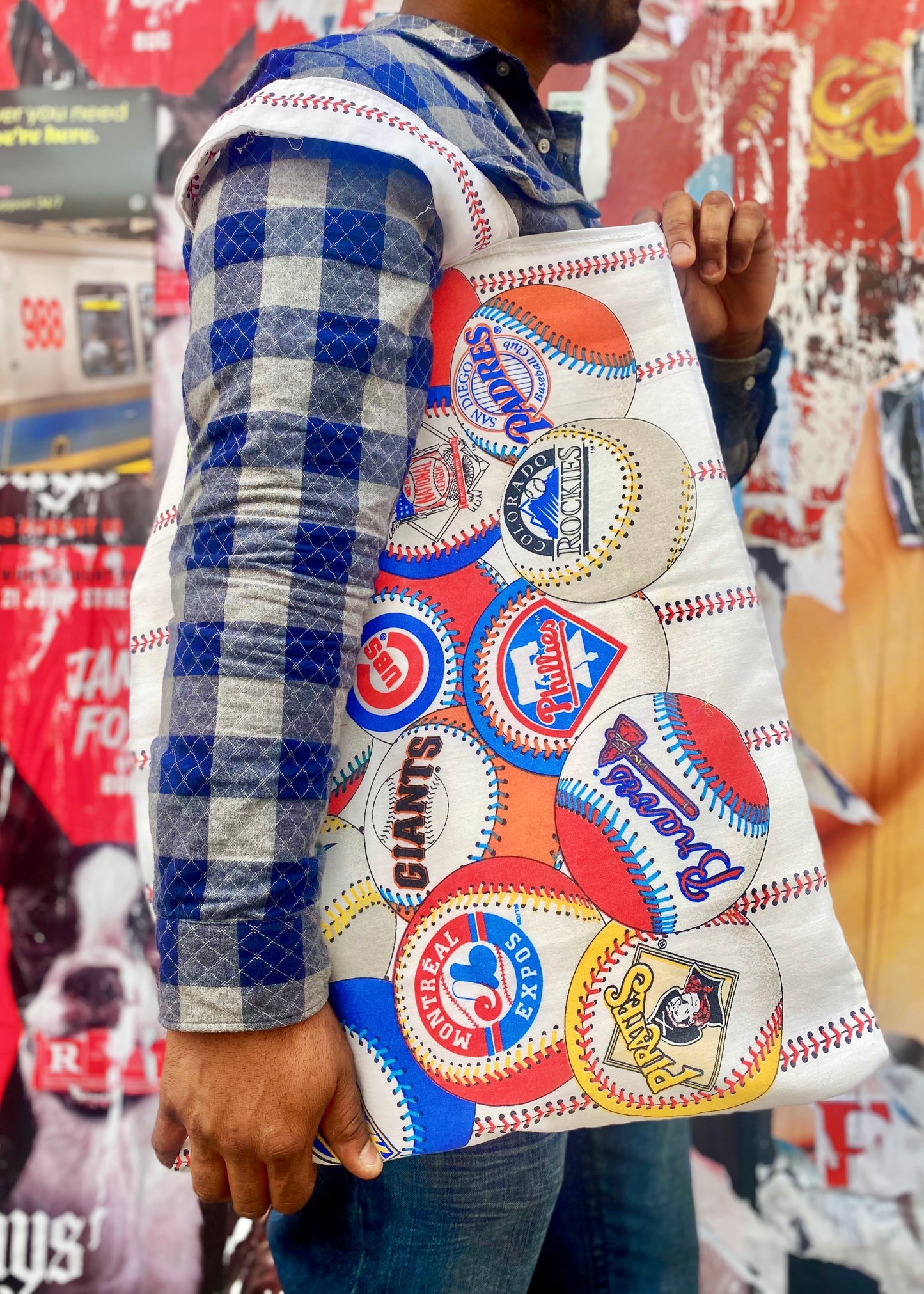 Baseball teams Pillow Tote