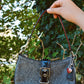 Vintage Coach herringbone wool & leather mini bag