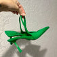 Green Zara kitten heels