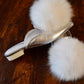 Jeffrey Campbell fur metallic flats
