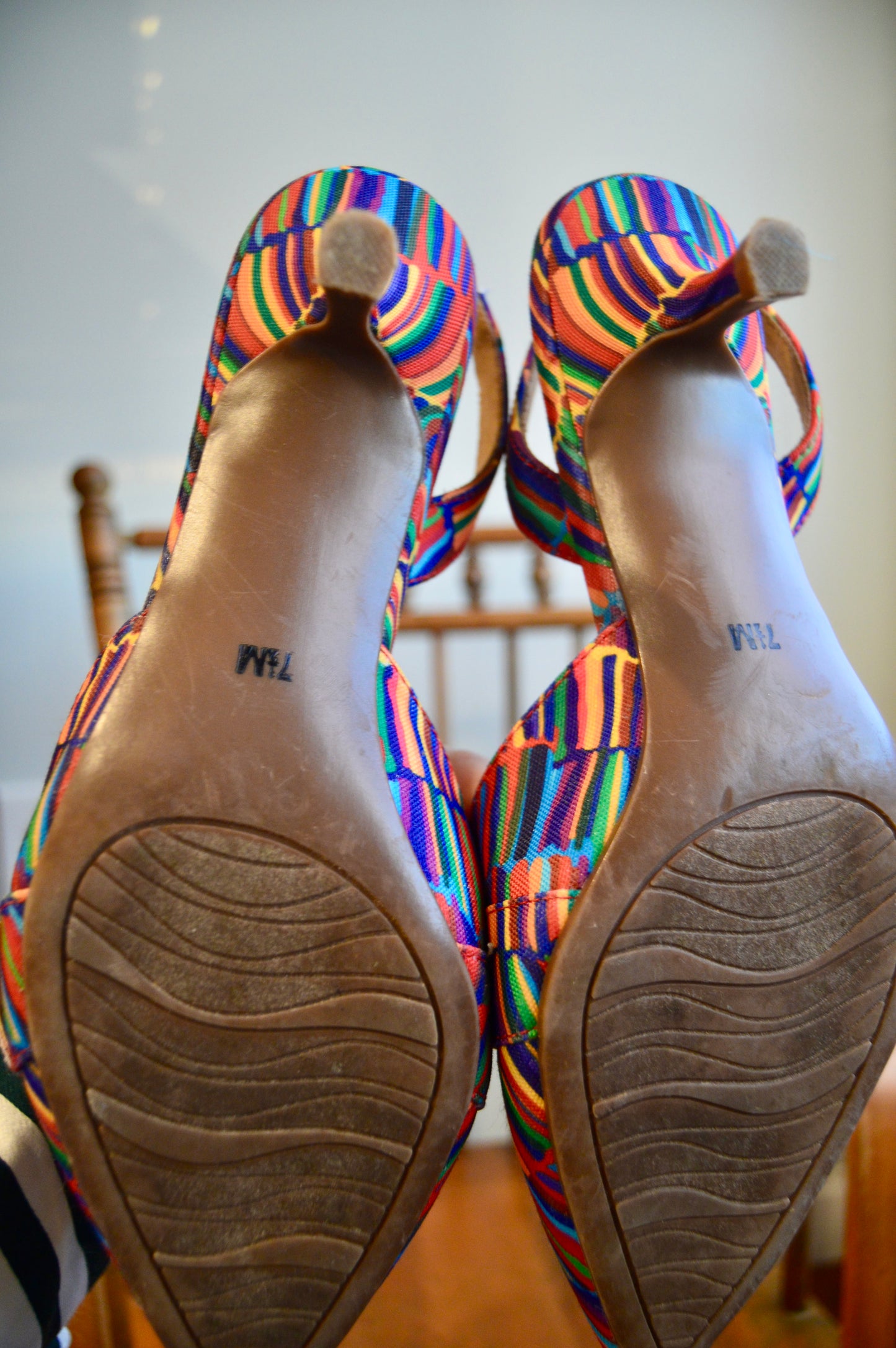 Impo rainbow kitten heels