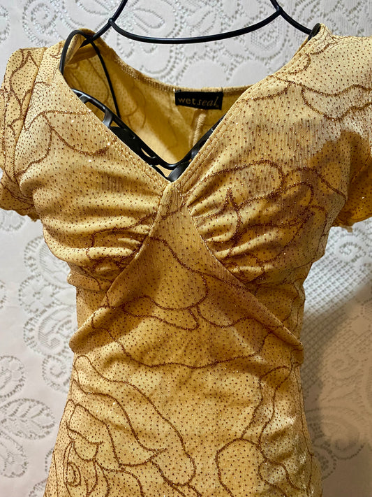 Wet Seal gold shimmer top