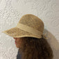 Tan straw visor hat