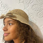 Tan straw visor hat