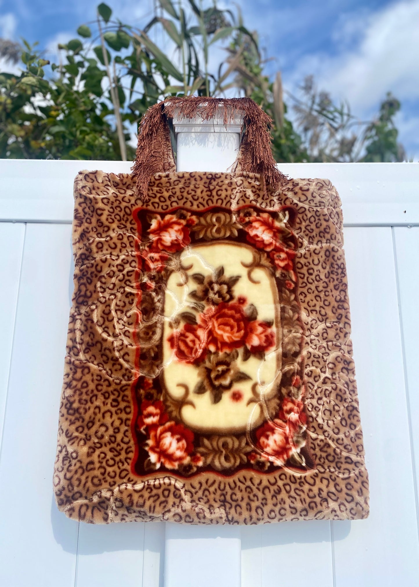 Leopard fringe Pillow Tote (2 of 2)
