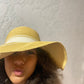 White striped sun hat