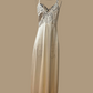 Vintage cream satin lingerie evening gown