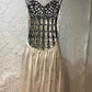 Vintage cream satin lingerie evening gown