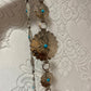 Silver & teal chain belt