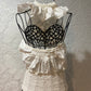 Vintage Strawberry ruffle halter