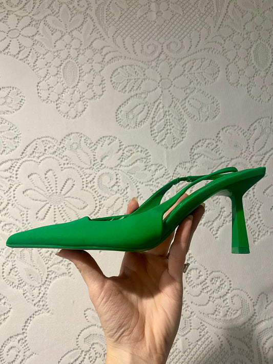 Green Zara kitten heels