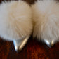 Jeffrey Campbell fur metallic flats