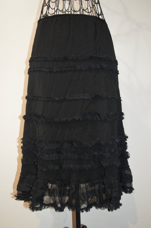 Vintage Cynthia Steffe ruffle maxi skirt