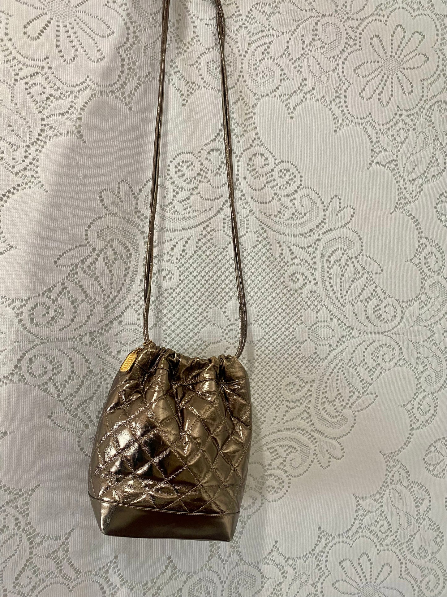 Vintage Lisette Metallic bucket bag