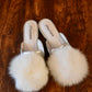 Jeffrey Campbell fur metallic flats