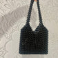 Black beaded mini purse