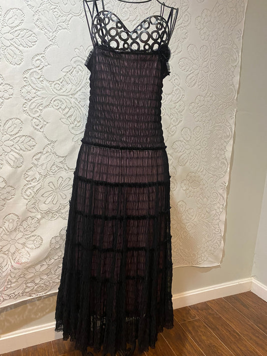 Vintage custom pink and black maxi