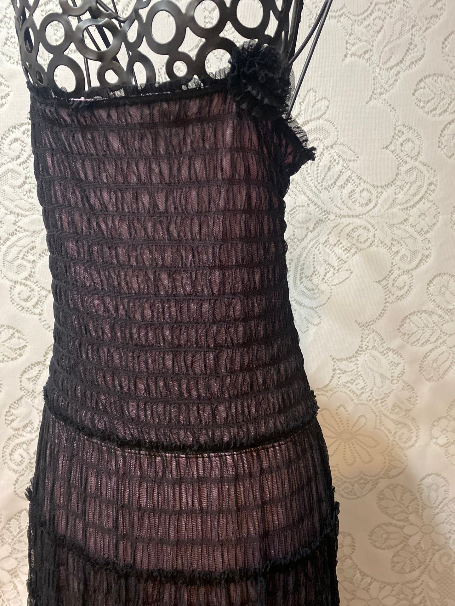 Vintage custom pink and black maxi