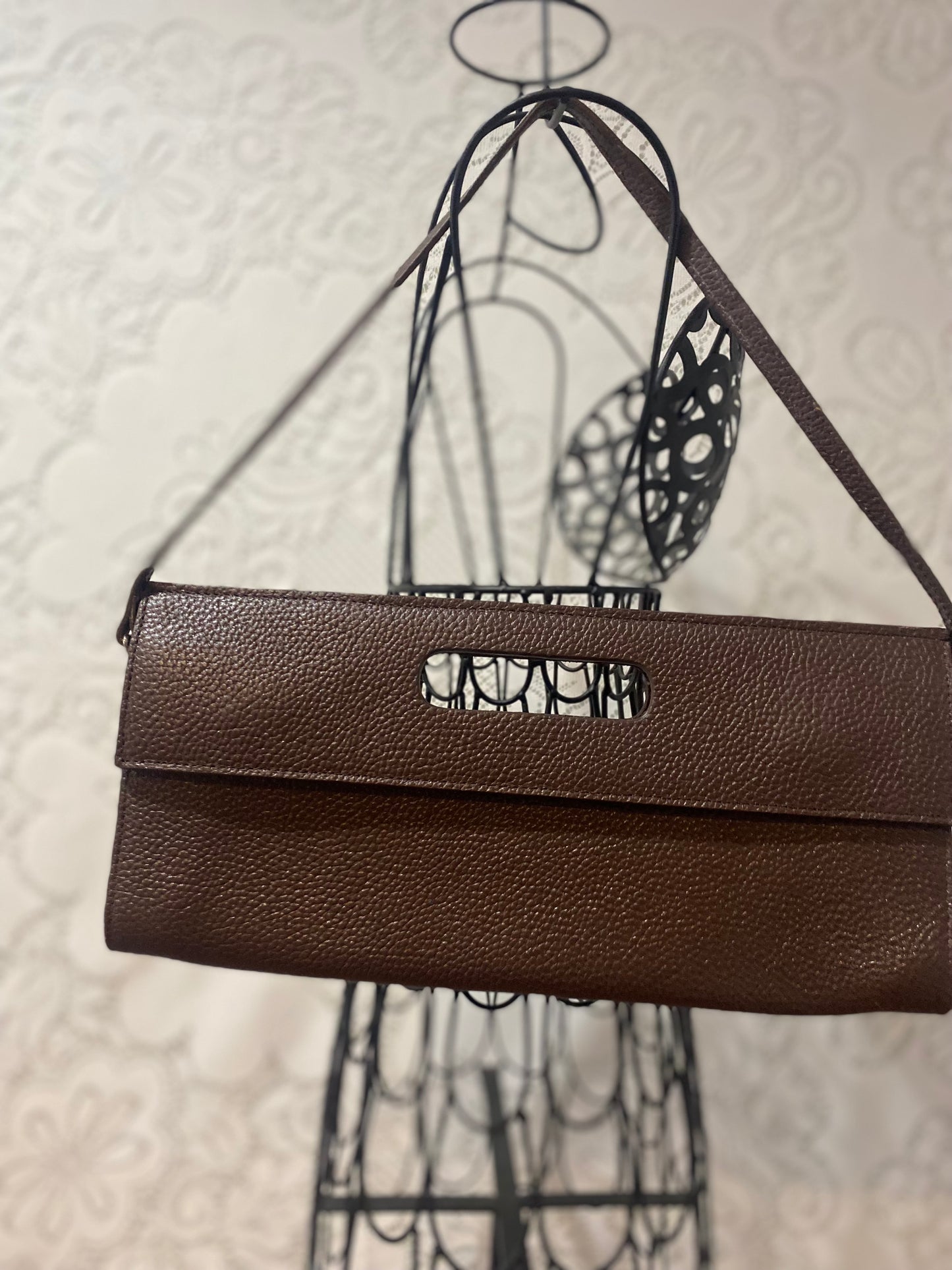 Cleo & Patek brown leather clutch