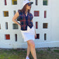 White Stag plaid sweater vest