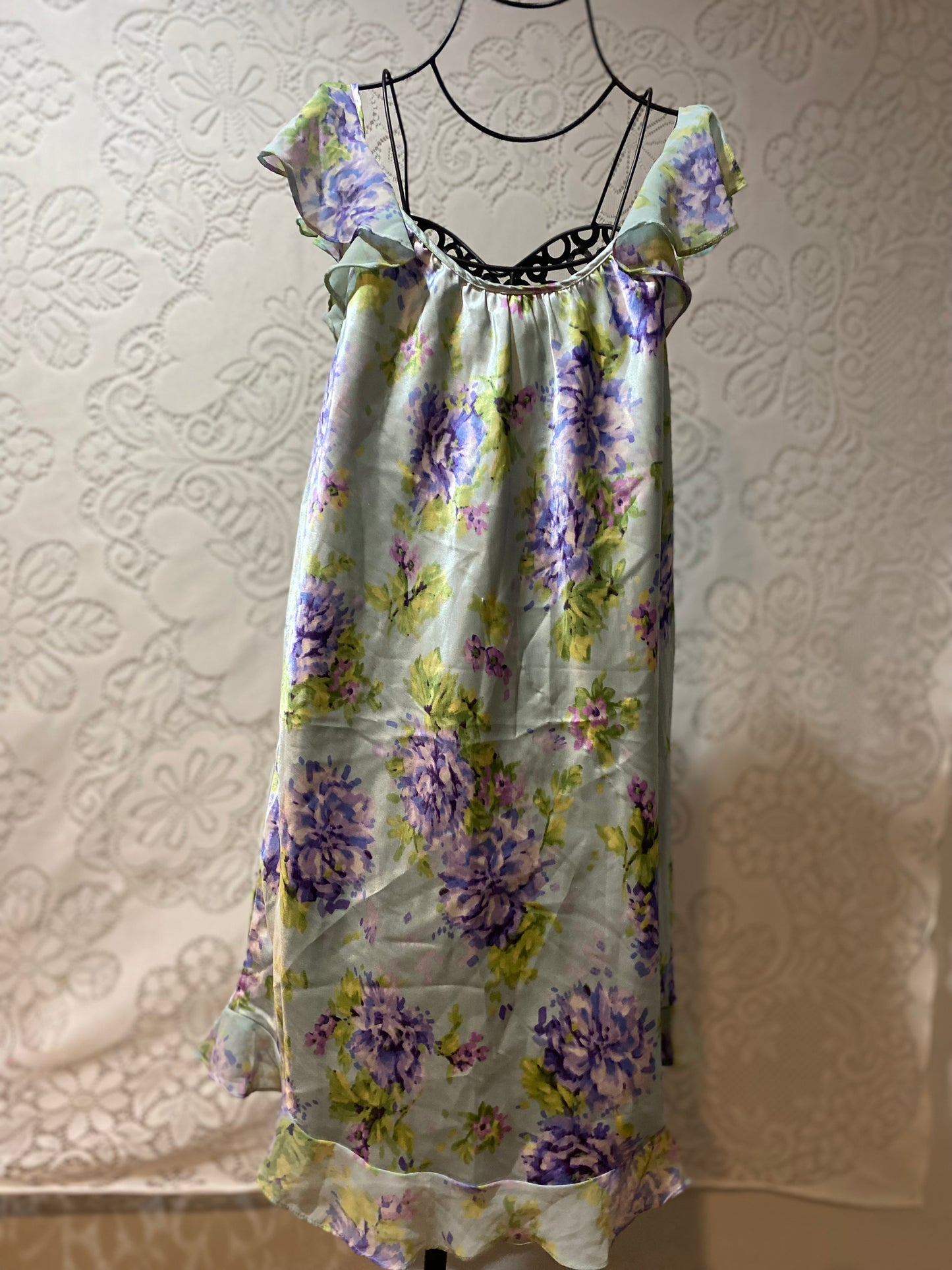 Vintage Oscar De La Renta floral lingerie dress