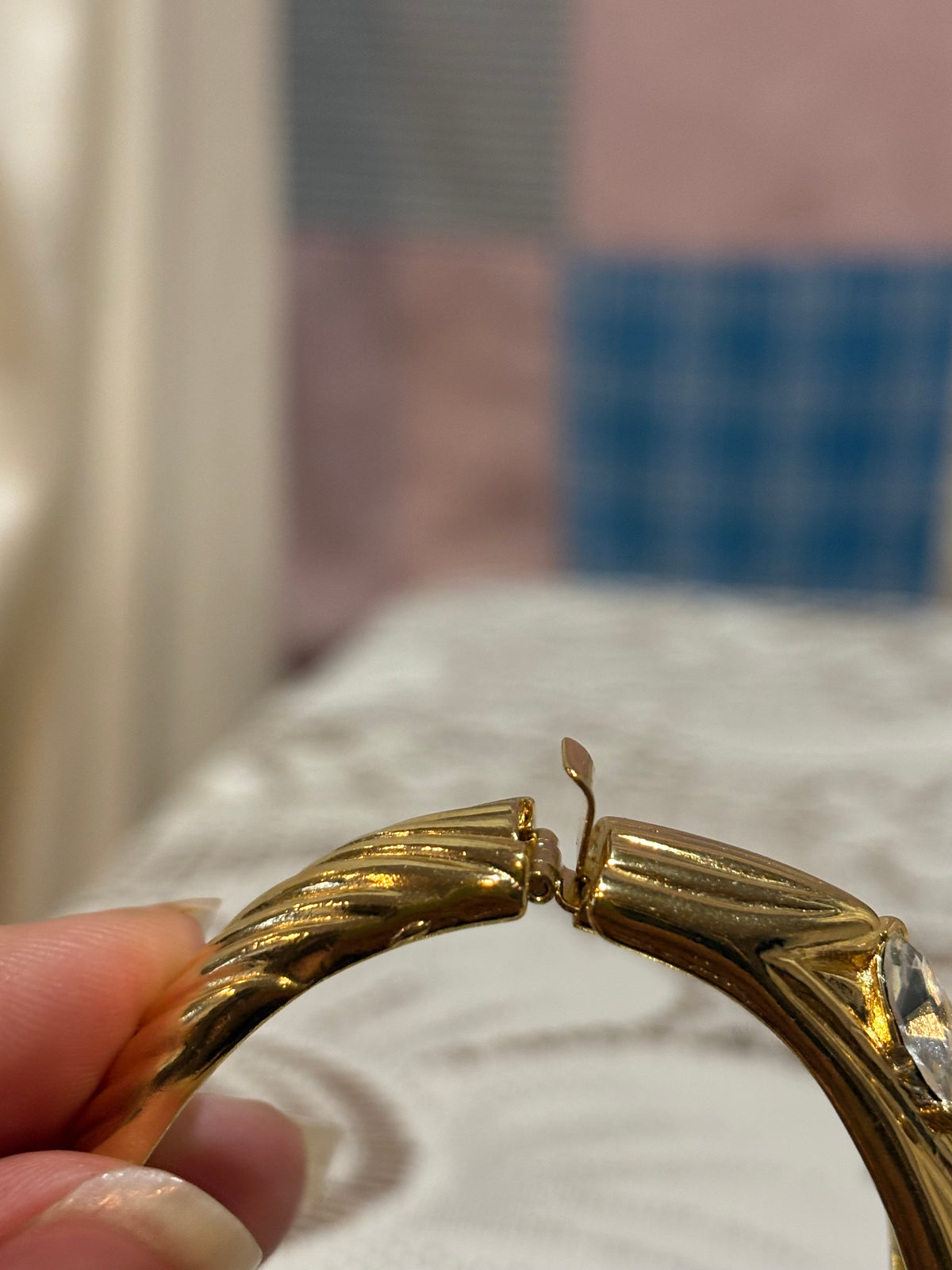 Trifari Goldtone Tiger Rhinestone bracelet