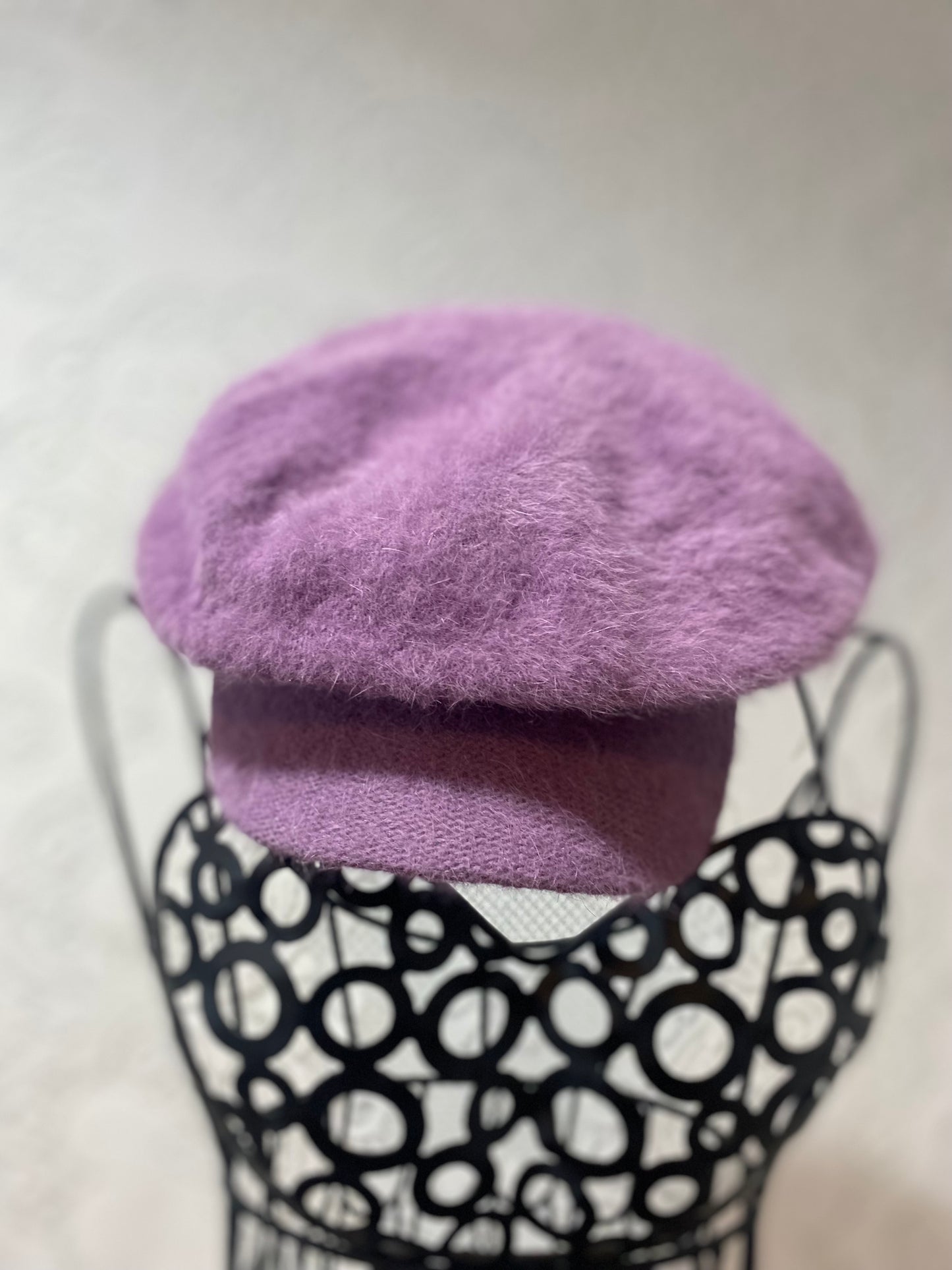 Vintage purple angora hat